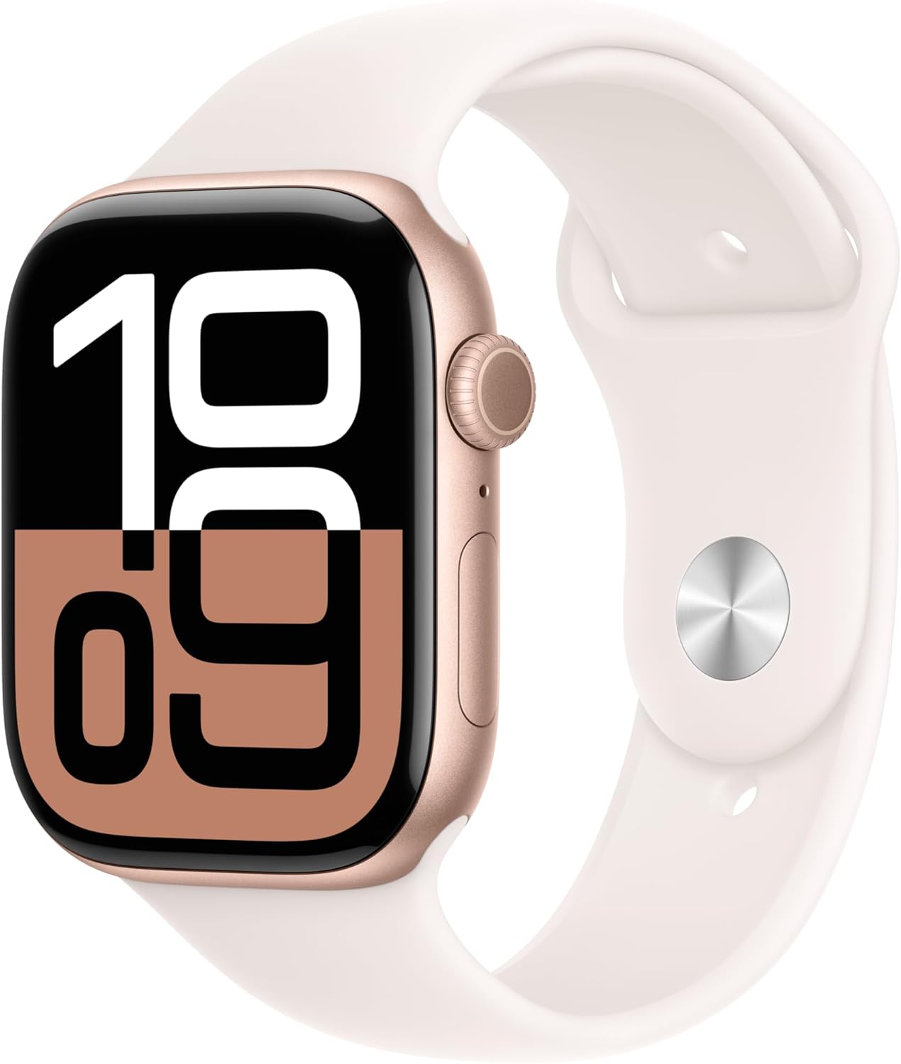 Apple Watch Series 10 (GPS) 46MM  Rose Gold Aluminum Case Light Blush Sport Band (Certified Refurbished)