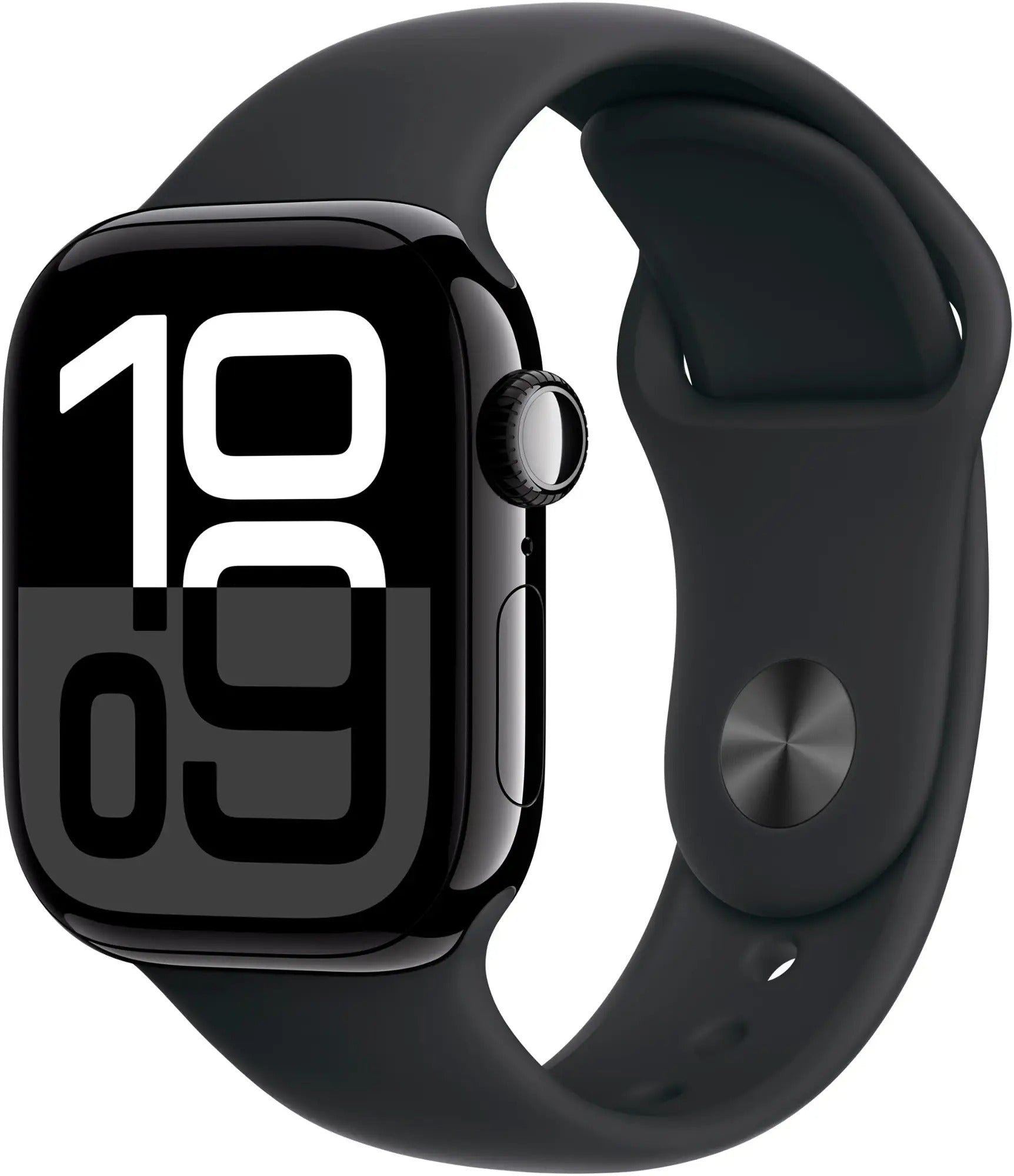 Apple Watch Series 10 (GPS) 42MM Jet Black Aluminum Case Black Sport Band (Renewed)