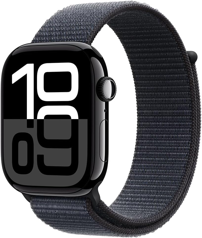 Apple Watch Series 10 (GPS) 42MM Jet Black Aluminum Case Ink Sport Loop (Certified Refurbished)