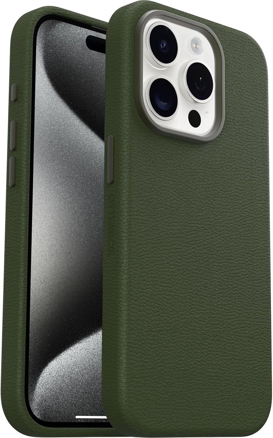 OtterBox SYMMETRY SERIES Leather Case for iPhone 15 Pro - Cactus Grove (Green) (Certified Refurbished)