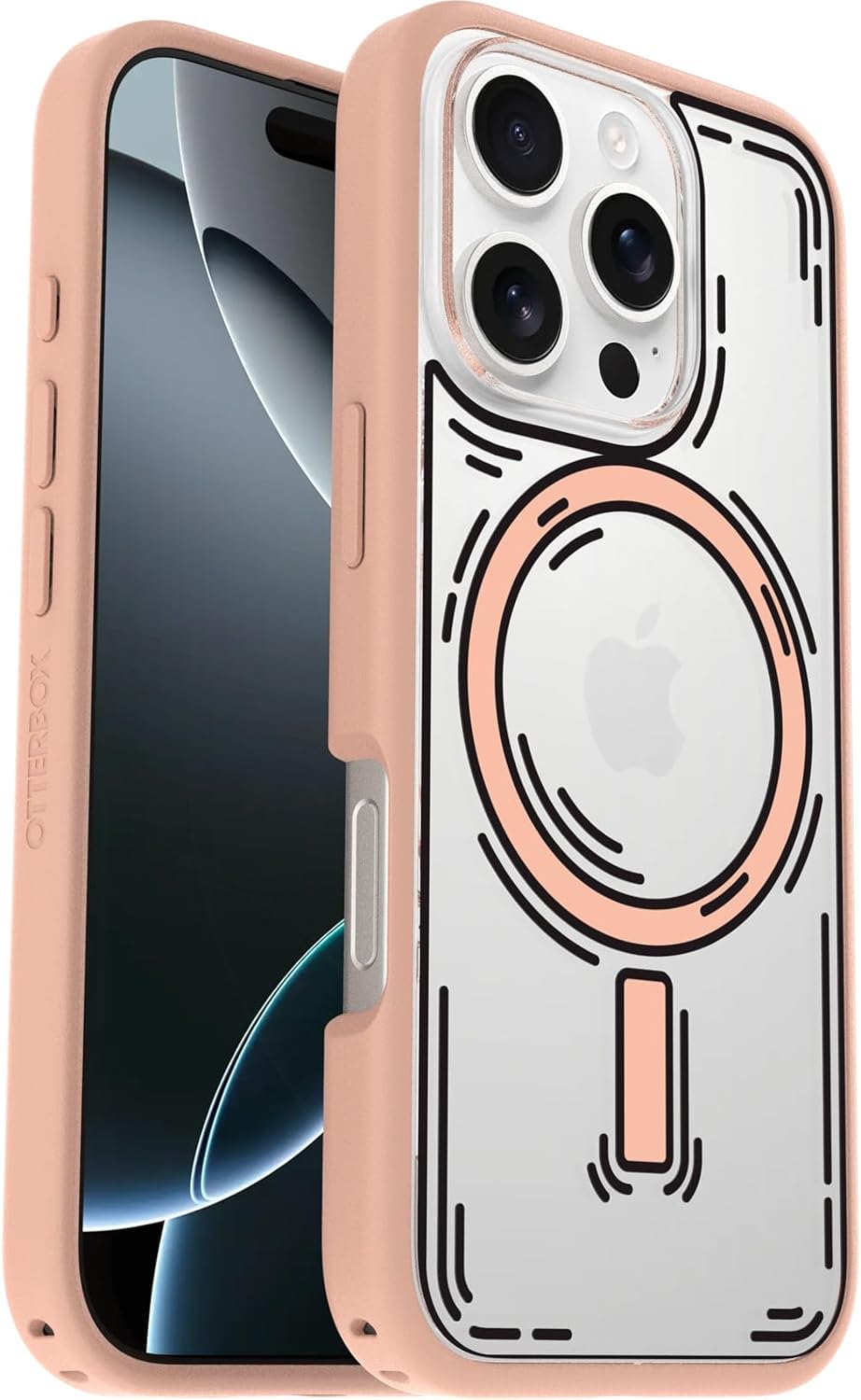 OtterBox SYMMETRY SERIES Clear Case for MagSafe iPhone 16 Pro - Doodle Cover (Certified Refurbished)