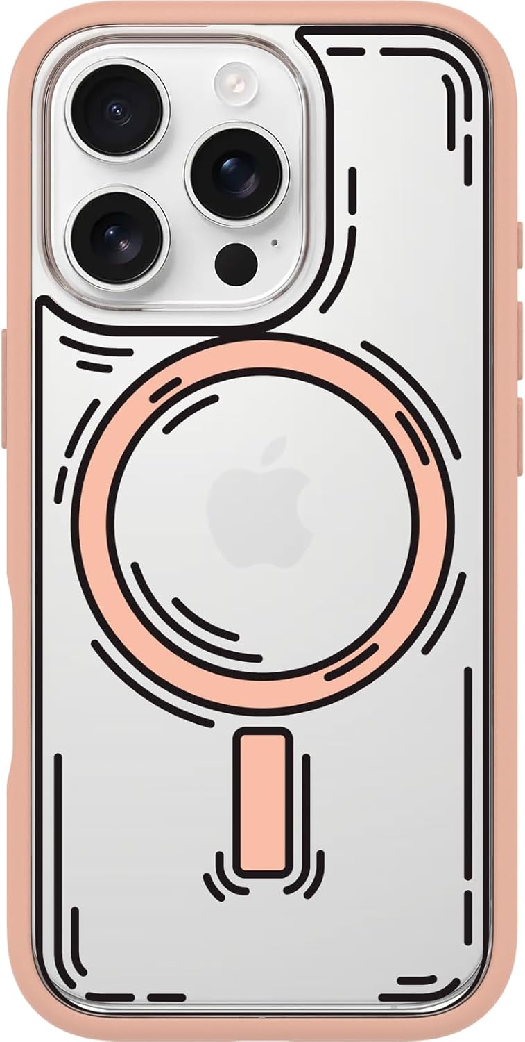 OtterBox SYMMETRY SERIES Clear Case for MagSafe iPhone 16 Pro - Doodle Cover (Certified Refurbished)