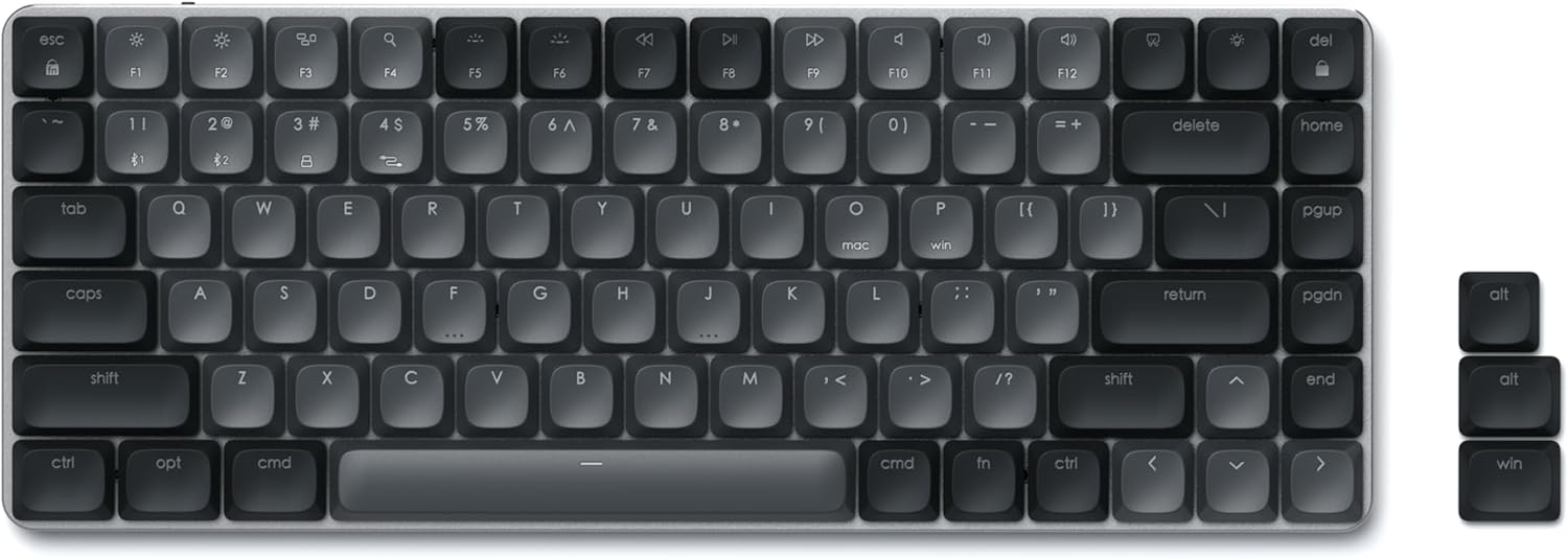 Satechi SM1 Slim Mechanical Backlit Bluetooth Keyboard - Gray (Certified Refurbished)