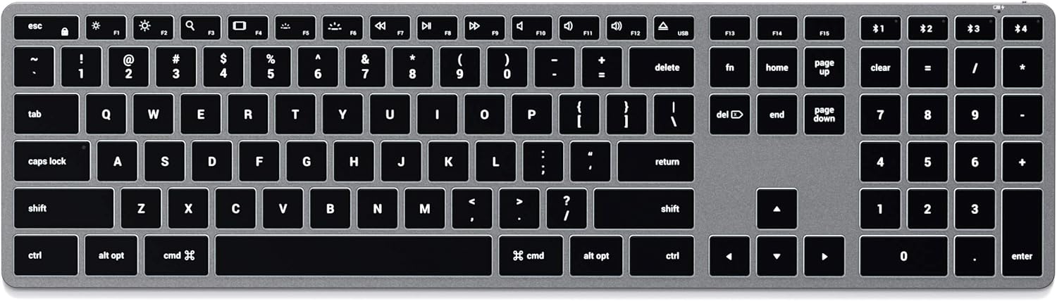 Satechi Slim X3 Bluetooth Backlit Keyboard for Mac - Space Gray (Certified Refurbished)
