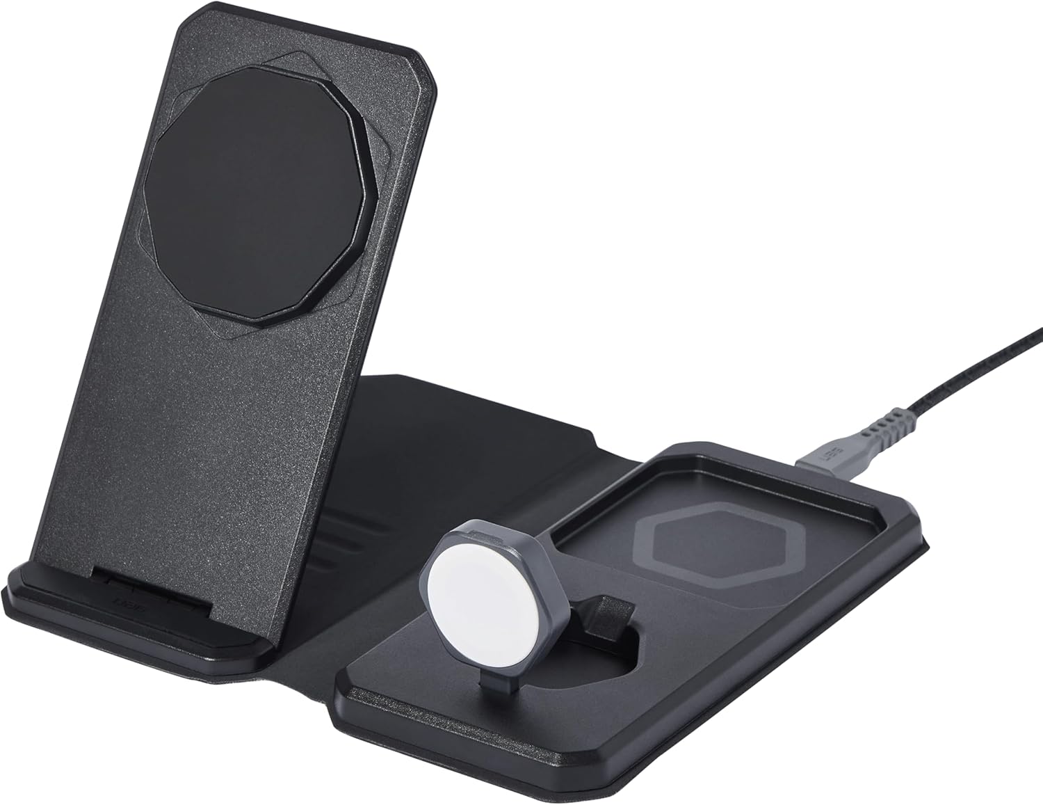 Urban Armor Gear SRGE 3-in-1 MagSafe Travel Desktop Charger 15W – Black (Certified Refurbished)