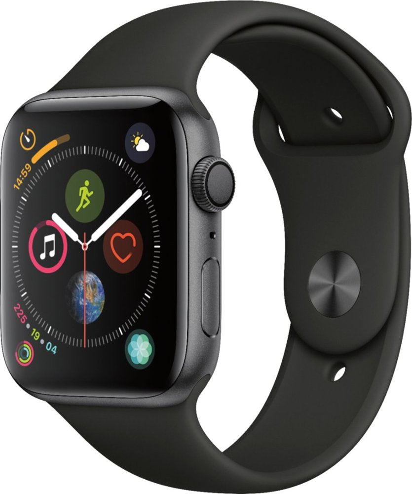 Apple Watch Series 4 GPS w/ 44MM Space Gray Aluminum Case &amp; Black Sport Band (Refurbished)