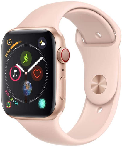 Apple Watch Series 4 (GPS + LTE) 44mm Gold Aluminum Case &amp; Pink Sand Sport Band (Certified Refurbished)