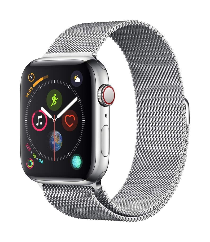 Apple Watch Series 4 (GPS+LTE) 44MM Silver Stainless Steel Case & Milanese Loop (Refurbished)