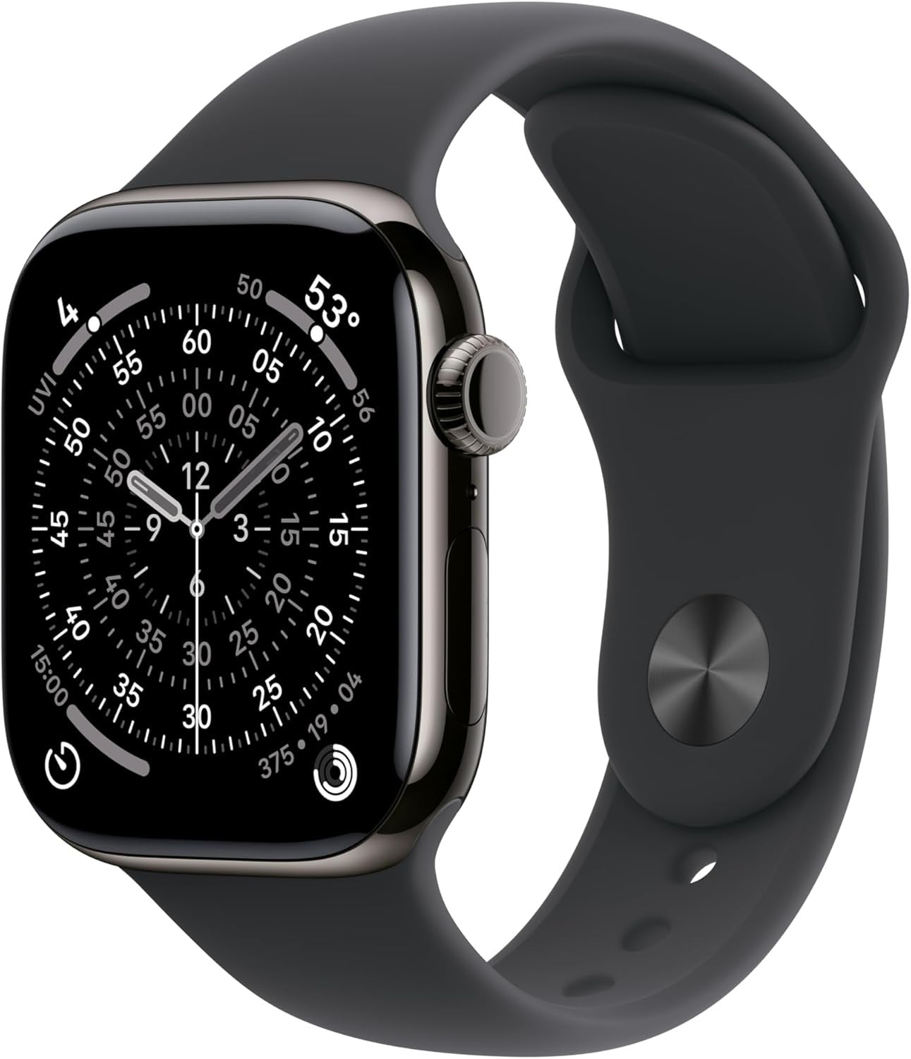 Apple Watch S11 (GPS + LTE) 46MM Slate Titanium Case Black Sport Band (Renewed)