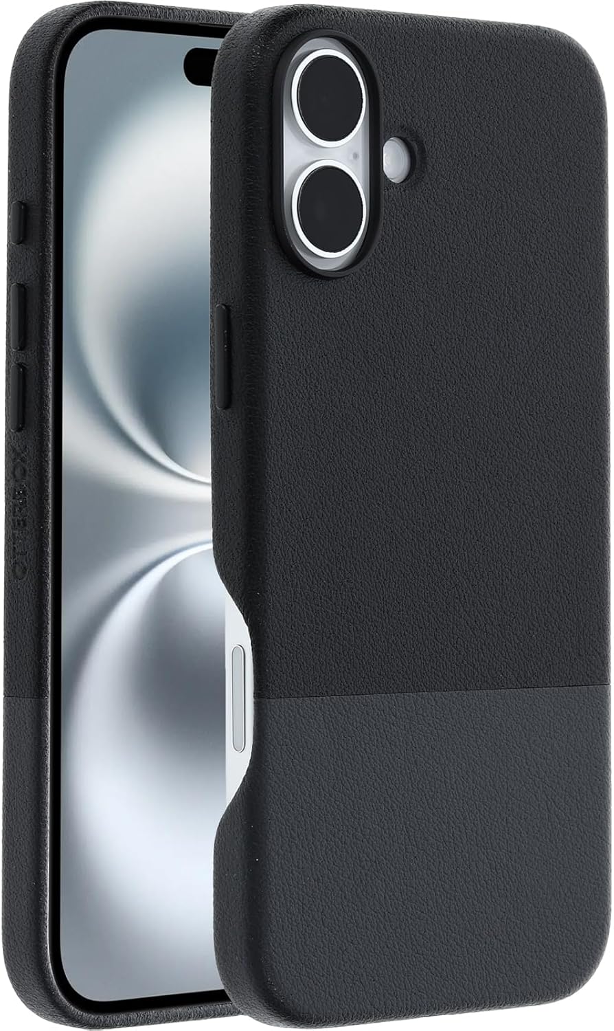 OtterBox STATEMENT SERIES Cactus Leather Case for iPhone 16 Plus - Desert Dusk (Black) (Renewed)