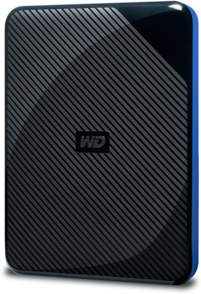 Western Digital Game Drive for PS4 2TB USB 3.0 Portable Hard Drive - Black/Blue (Renewed)