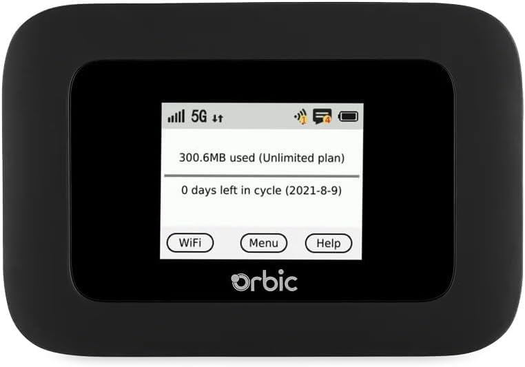 Orbic Speed 5G UW Verizon Mobile Hotspot (R500L5) – Black (Refurbished)