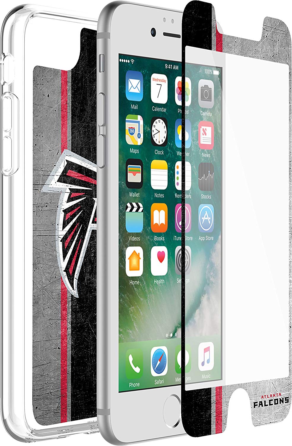 OtterBox ALPHA GLASS Screen Protector for Apple iPhone 6/6S/7/8 - Atlanta Falcons (New)