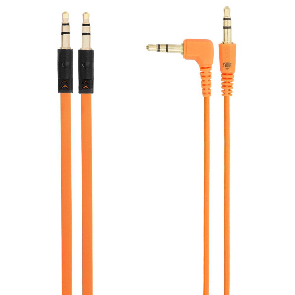 Chromo Inc 1.5m AUX Flat cable + 1.5m cable w/1 Angled End - Orange (New)