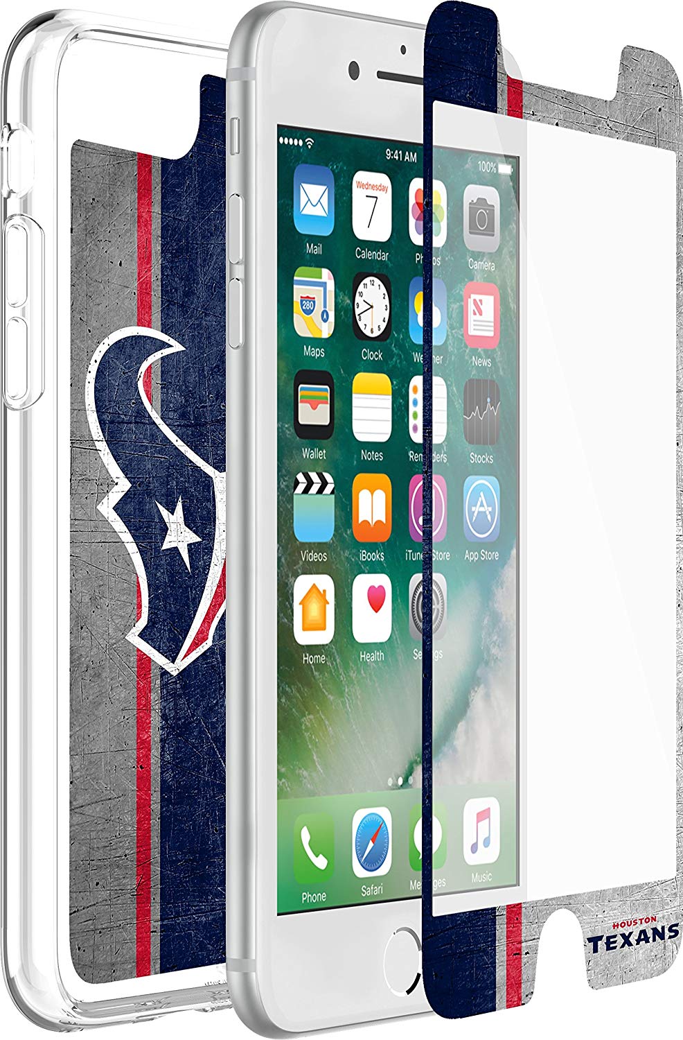 OtterBox ALPHA GLASS Screen Protector for Apple iPhone 6/6S/7/8 - Houston Texans (New)