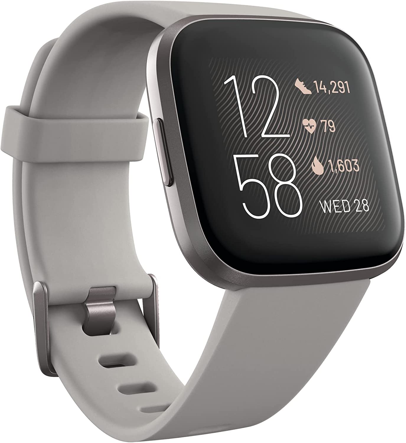 Fitbit Versa 2 Health and Fitness Smartwatch with Heart Rate - Stone/Mist Grey (New)