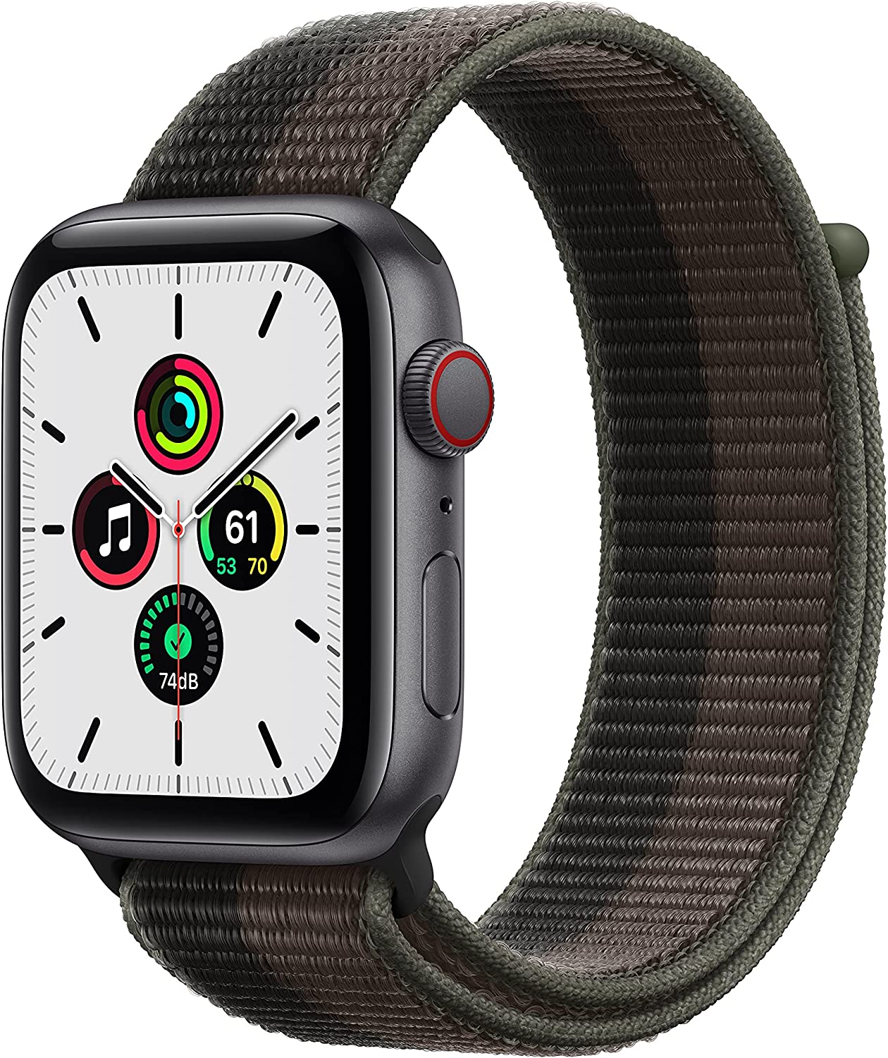 Apple Watch Series SE 1st Gen (2020) 40mm GPS + Cellular - Space Gray Case &amp; Tornado Sport Loop (New)