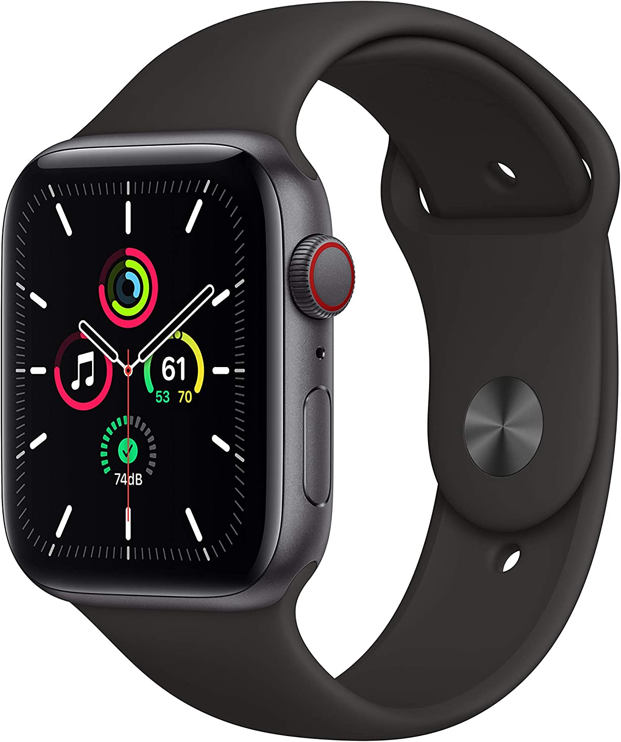 Apple Watch Series SE 1st Gen (2020) GPS + Cellular w/44mm Space Gray Aluminum Case &amp; Sport Band (New)