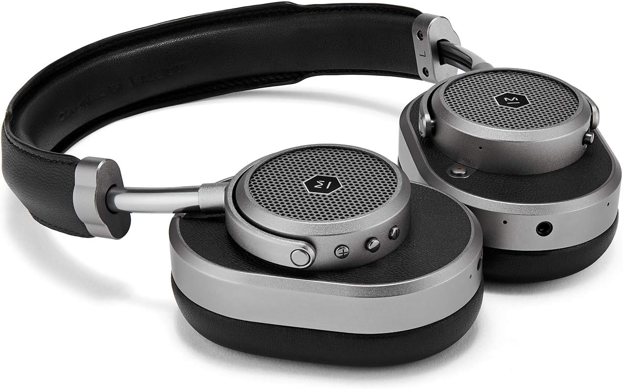 Master &amp; Dynamic MW65 Noise Cancelling Over-Ear Headphones - Black Leather/Gunmetal (New)