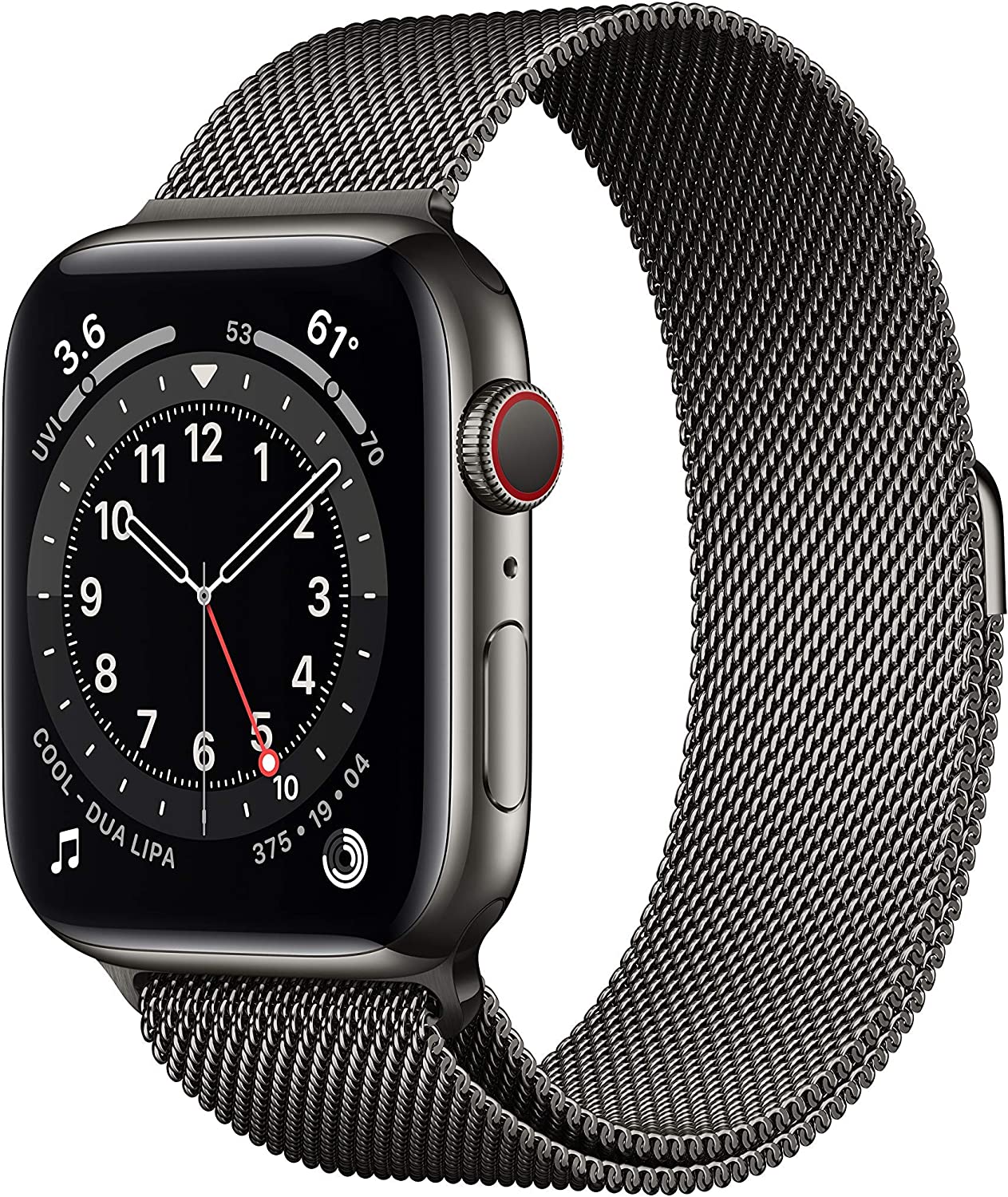 Apple Watch Series 6 (2020) 44mm GPS + Cellular - Graphite Stainless Steel Case &amp; Graphite Milanese Loop (New)