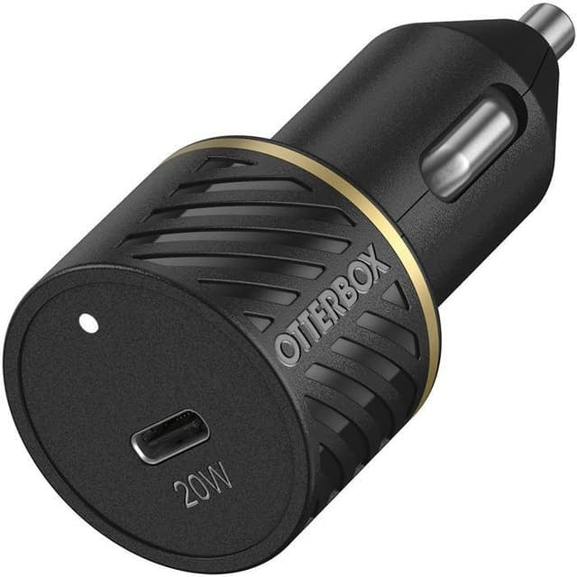 OtterBox USB-C to USB-C Fast Charge Car Charging Kit, 20W - Black Shimmer (Renewed)