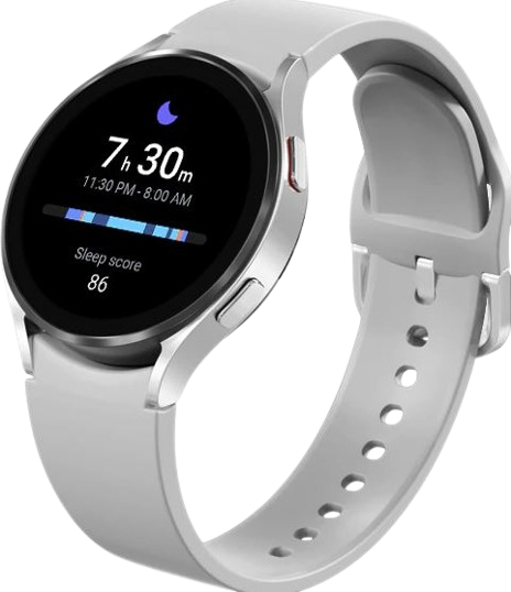 Samsung Galaxy Watch 4 (Bluetooth) 44mm Silver Gray Rubber Band (New)