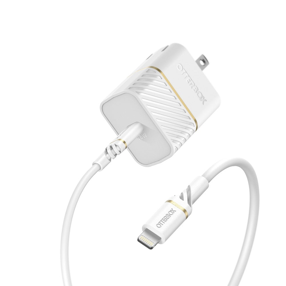 OtterBox Lightning to USB-C Fast Charge Wall Charging Kit - Cloud Dust White (New)