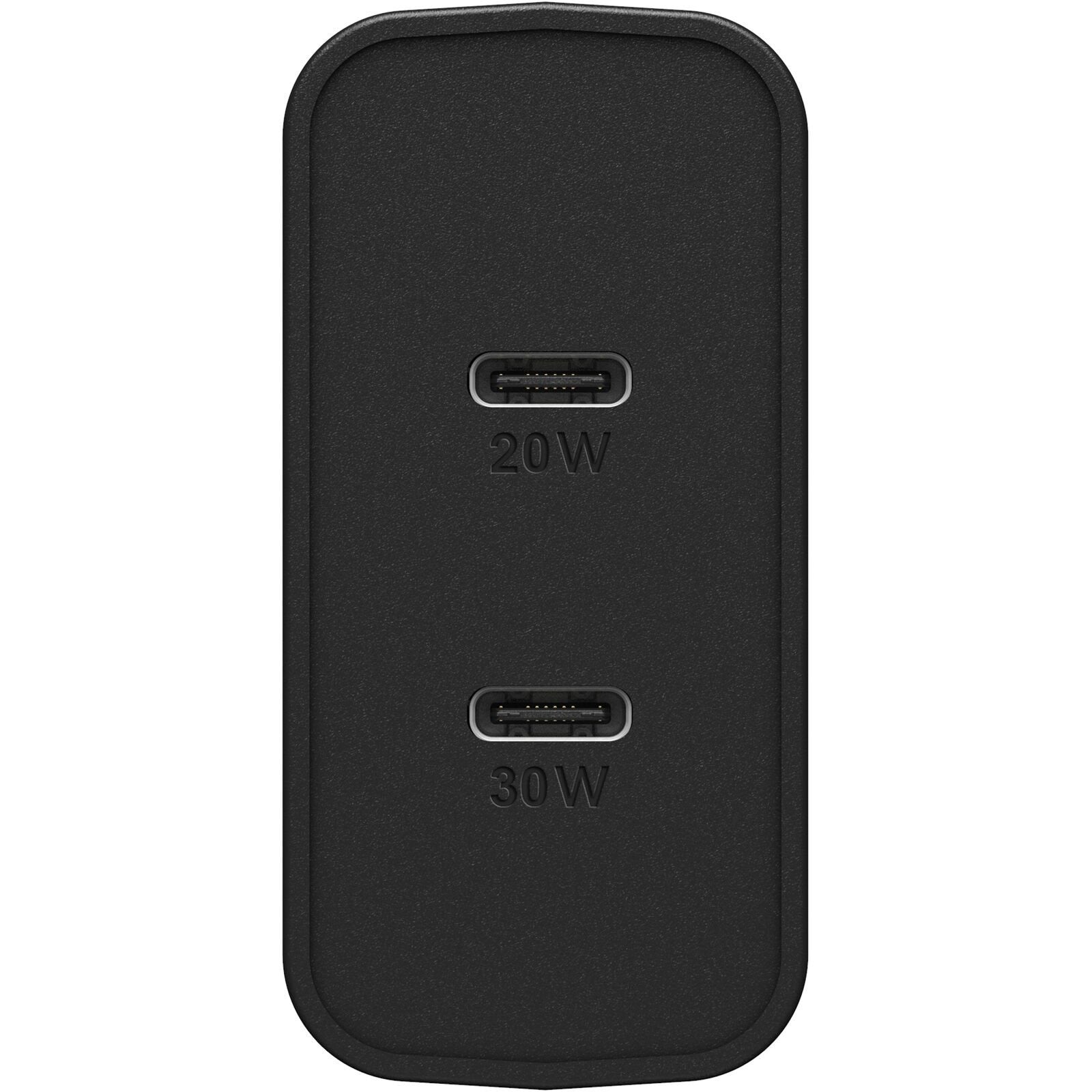 OtterBox USB-C Dual Port Wall Charger 50W Combined - Black Shimmer (Renewed)