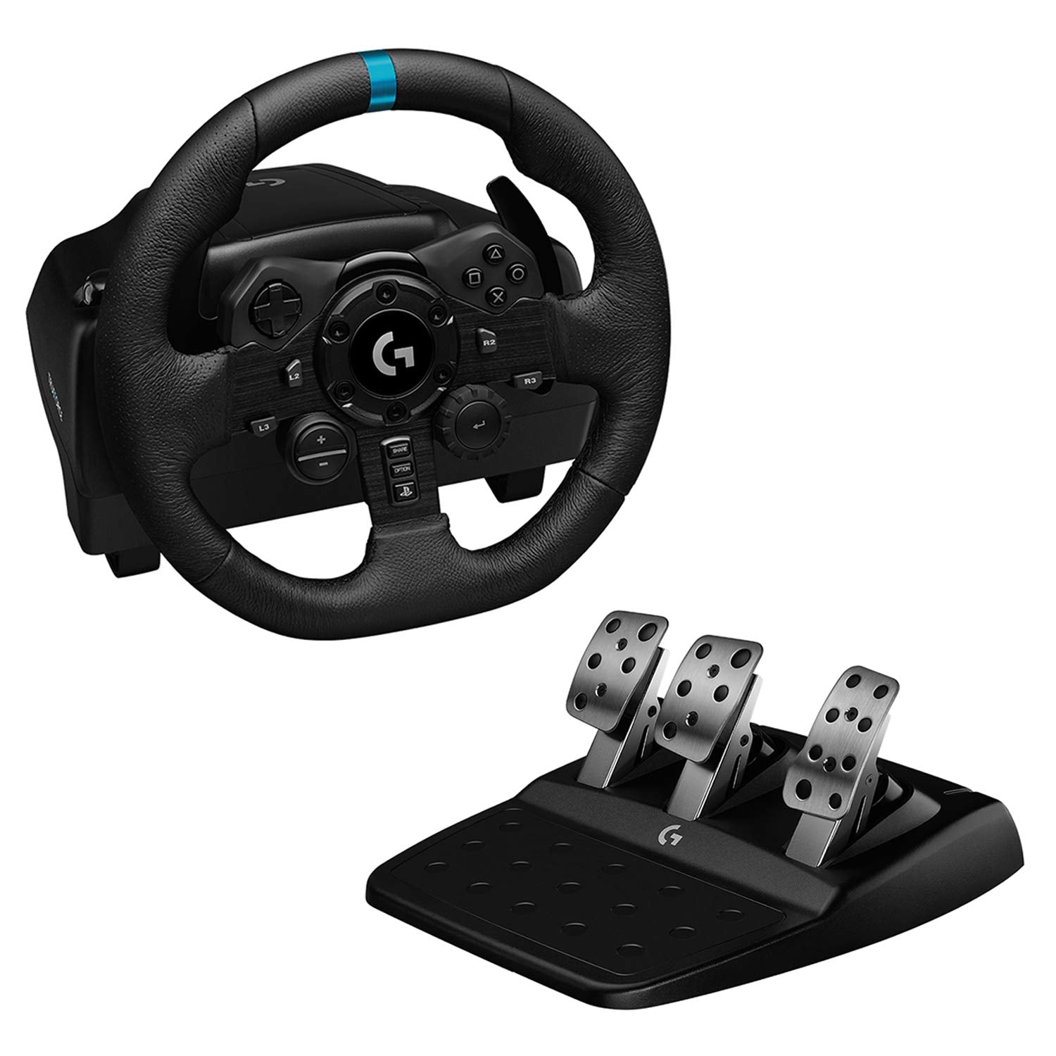 Logitech G923 Racing Wheel and Pedals for PS5, PS4, and PC featuring TRUEFORCE (Certified Refurbished)
