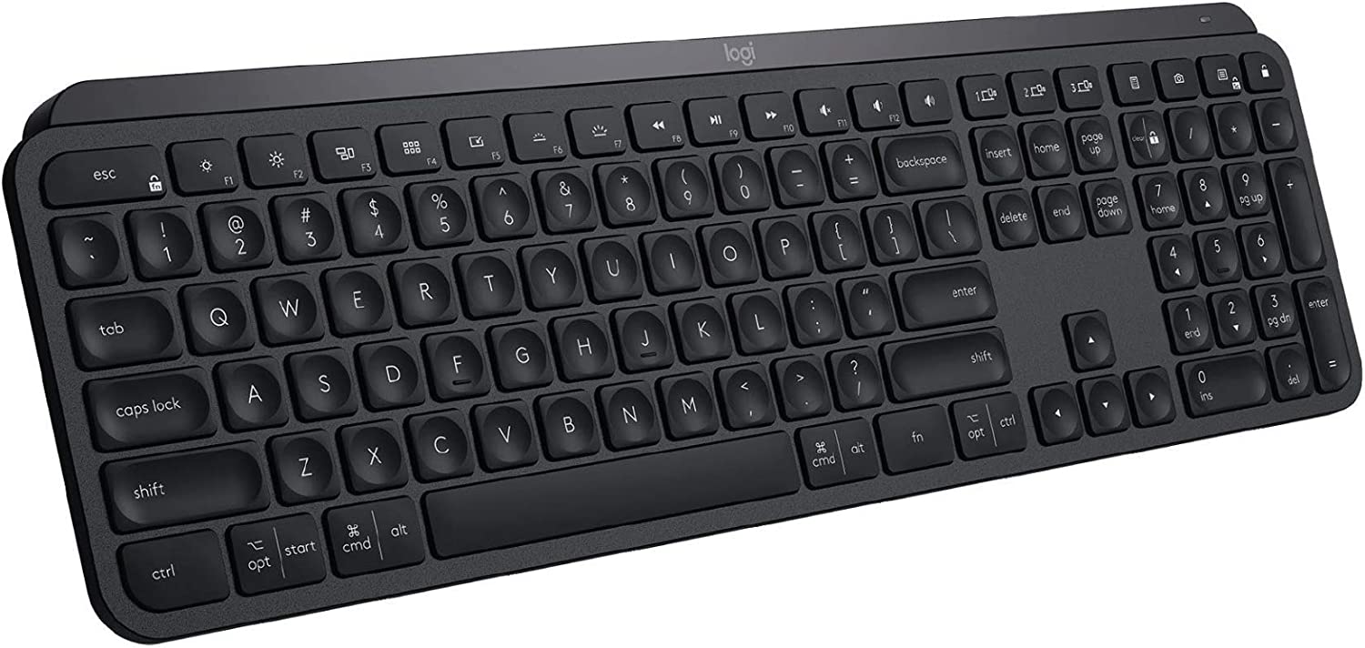 Logitech MX Keys Advanced Full-size Wireless Scissor Keyboard - Black (Certified Refurbished)