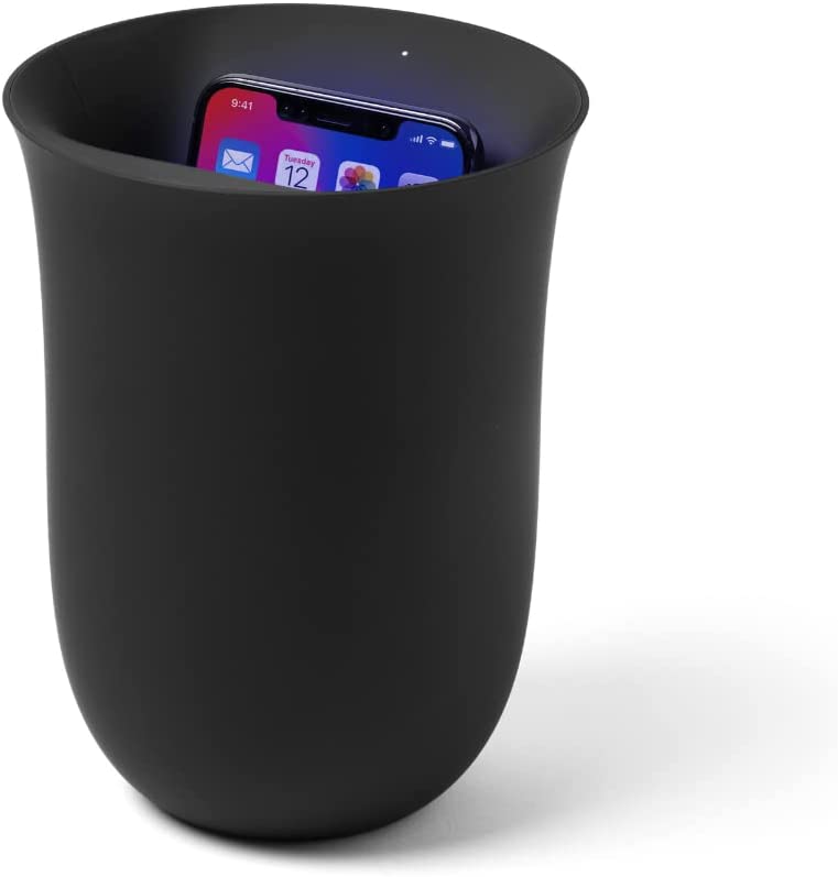 Lexon OBLIO Wireless 10W Phone Charger w/UV Light Sanitizer - Black (Certified Refurbished)