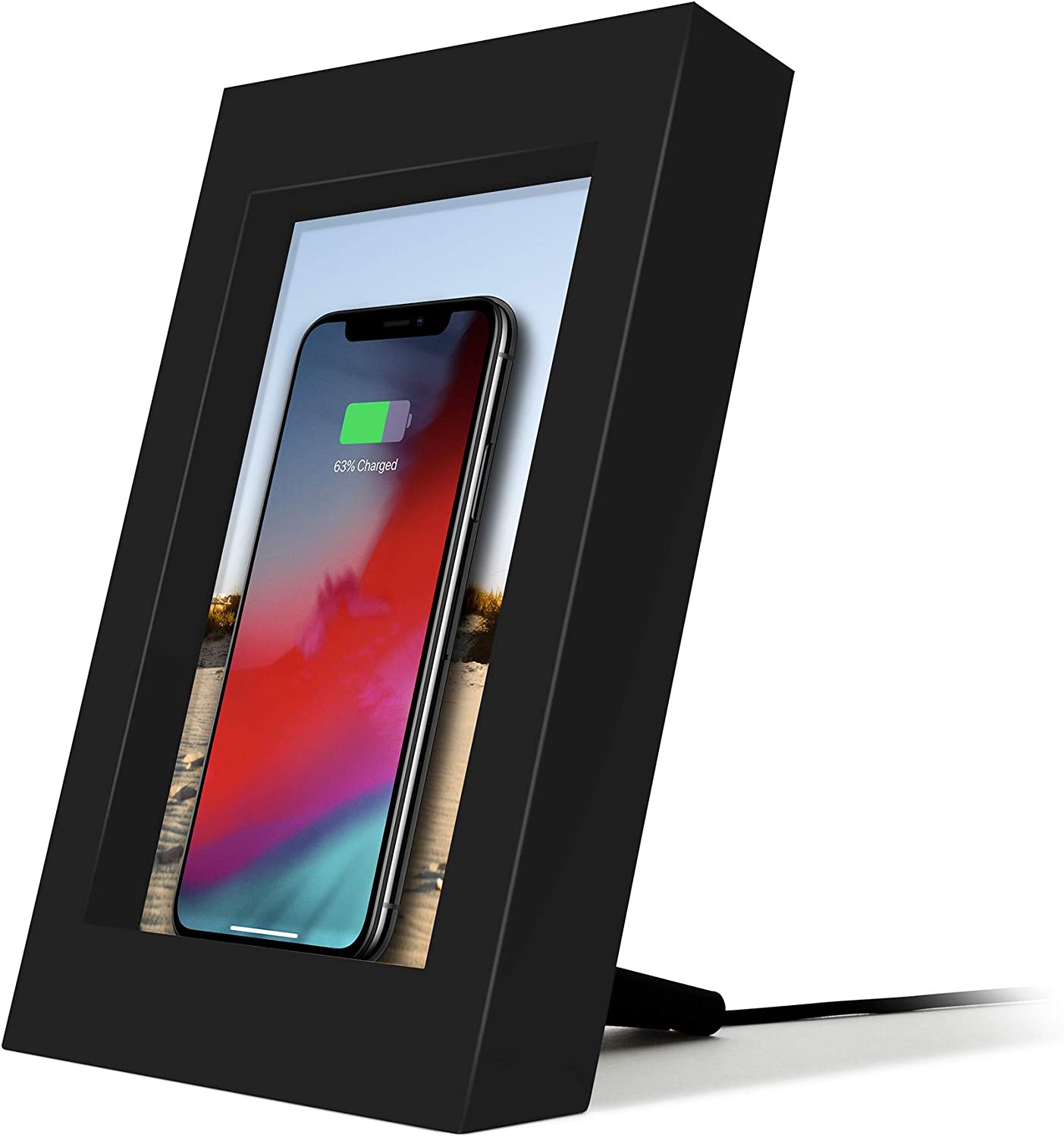 Twelve South PowerPic Picture Frame Stand with Integrated 10W Qi Charger - Black (New)