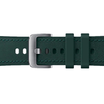 Samsung Hybrid Leather Silicone Watch Band for Galaxy Watch Small/Medium - Green (New)