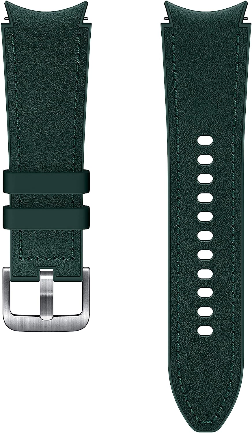 Samsung Hybrid Leather Silicone Watch Band for Galaxy Watch Small/Medium - Green (New)