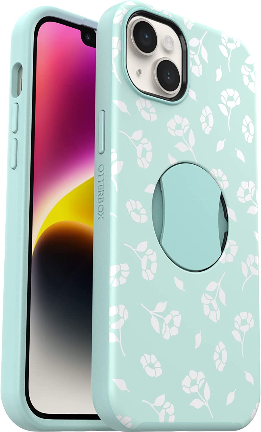 OtterBox OtterGrip SYMMETRY SERIES Case iPhone 14 Plus - Poppies By The Sea Blue (Renewed)