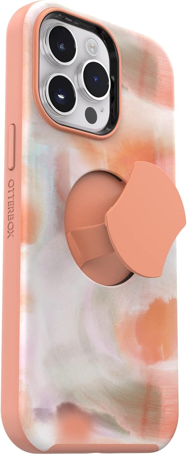 OtterBox OtterGrip SYMMETRY SERIES Case for iPhone 14 Pro - Peaches (Orange) (Renewed)