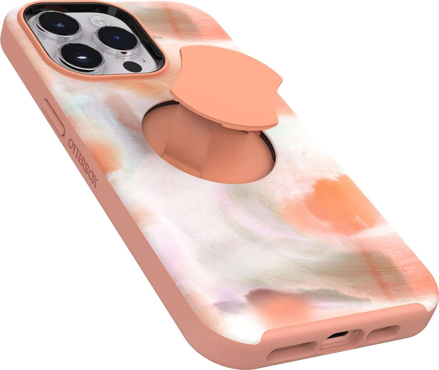 OtterBox OtterGrip SYMMETRY SERIES Case for iPhone 14 Pro - Peaches (Orange) (Renewed)