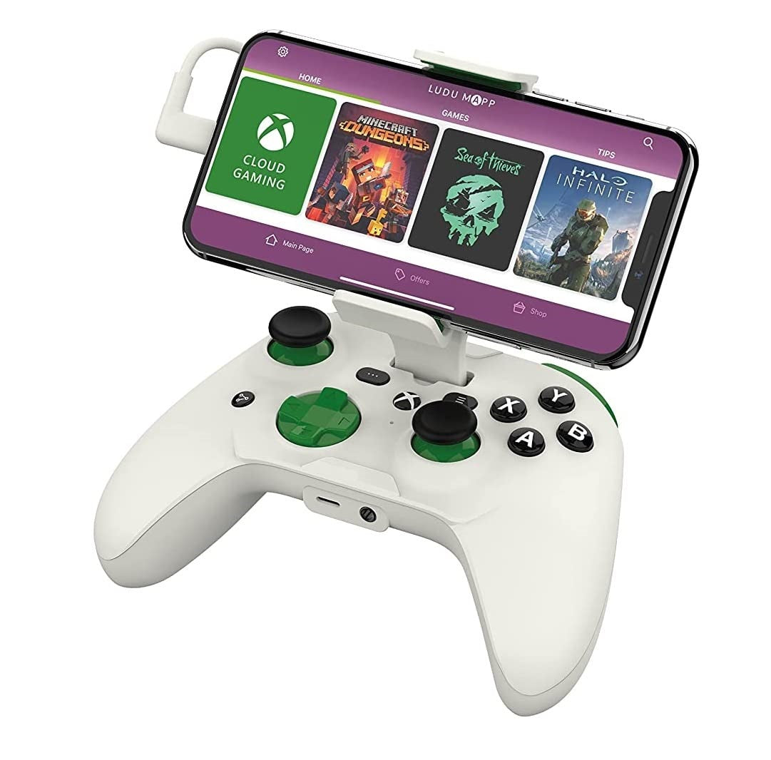 RiotPWR Mobile Console Gaming Controller for iOS (Xbox Edition) - White (Renewed)