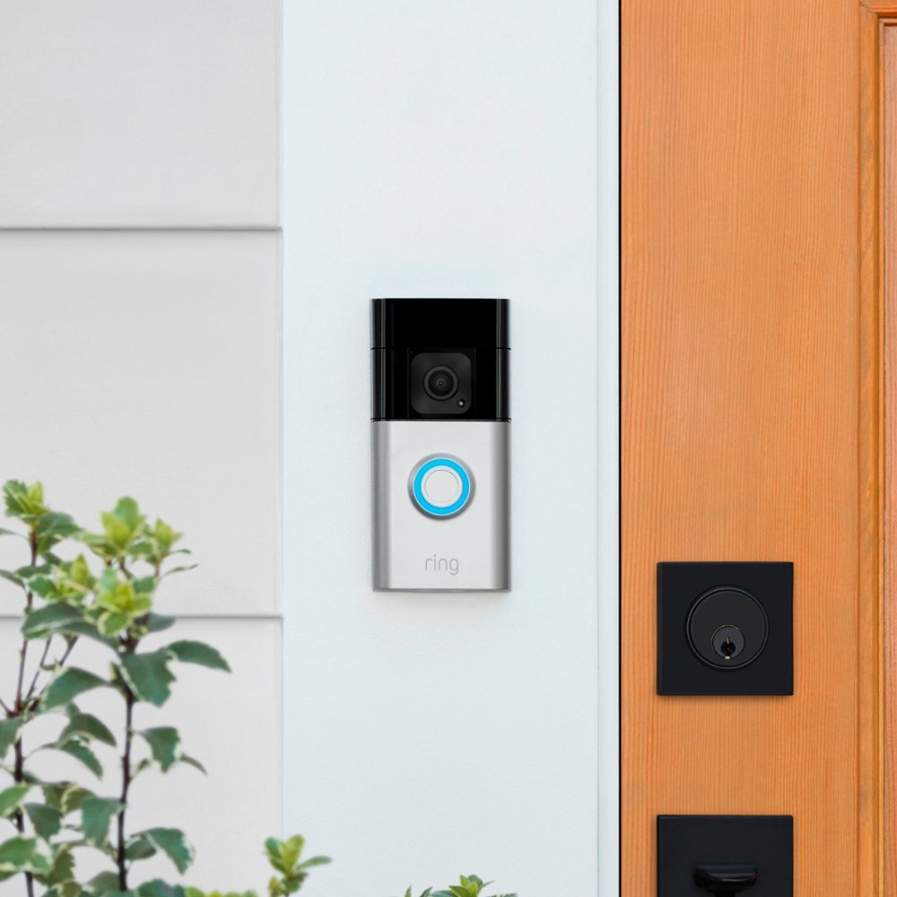 Ring Battery Doorbell Plus Smart Wifi Video Doorbell - Satin Nickel (New)