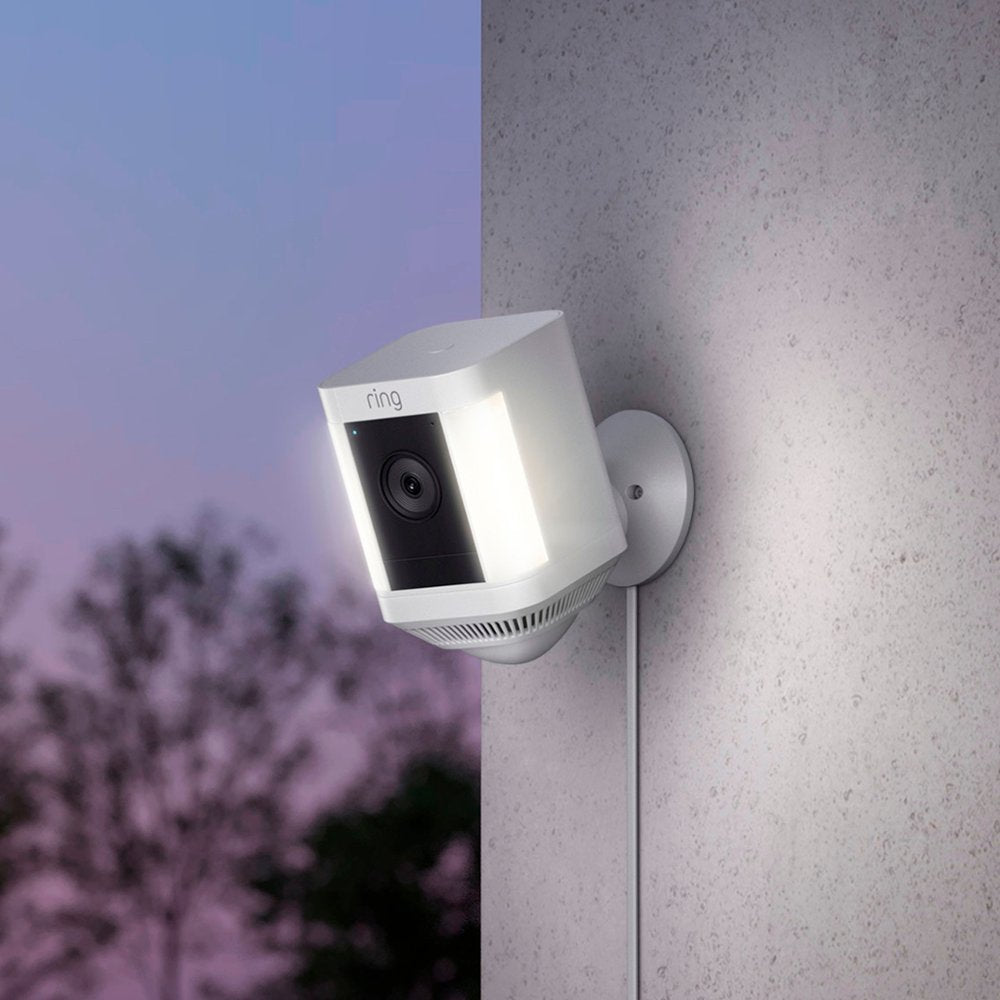 Ring Spotlight Cam Plus Outdoor/Indoor 1080p Plug-In Surveillance Camera - White (New)
