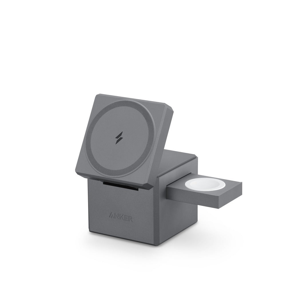 Anker 3-in-1 Cube Charger Stand with MagSafe - Gray (New)