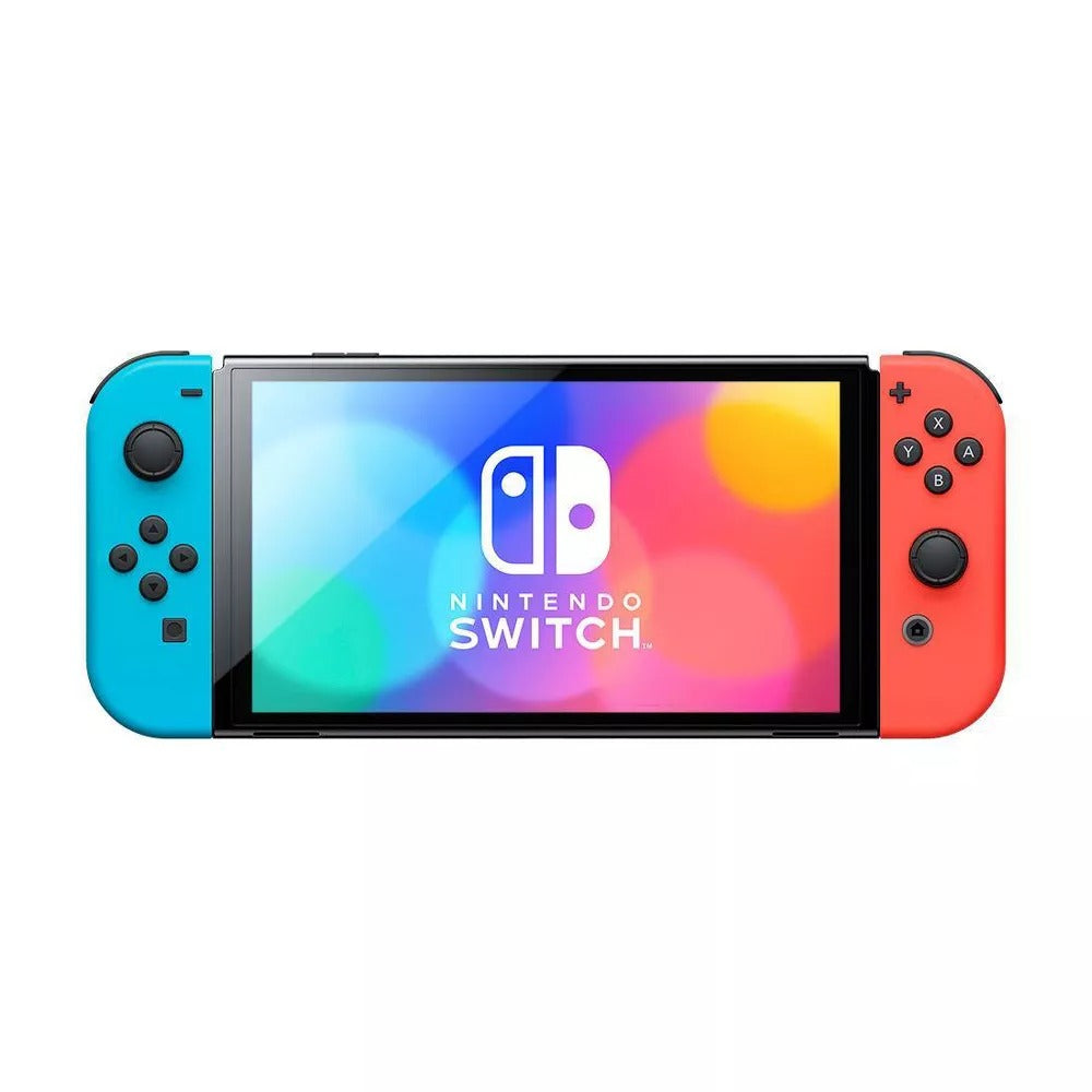 Nintendo Switch OLED Model w/ Neon Red & Neon Blue Joy-Con - Multi Black (Refurbished)
