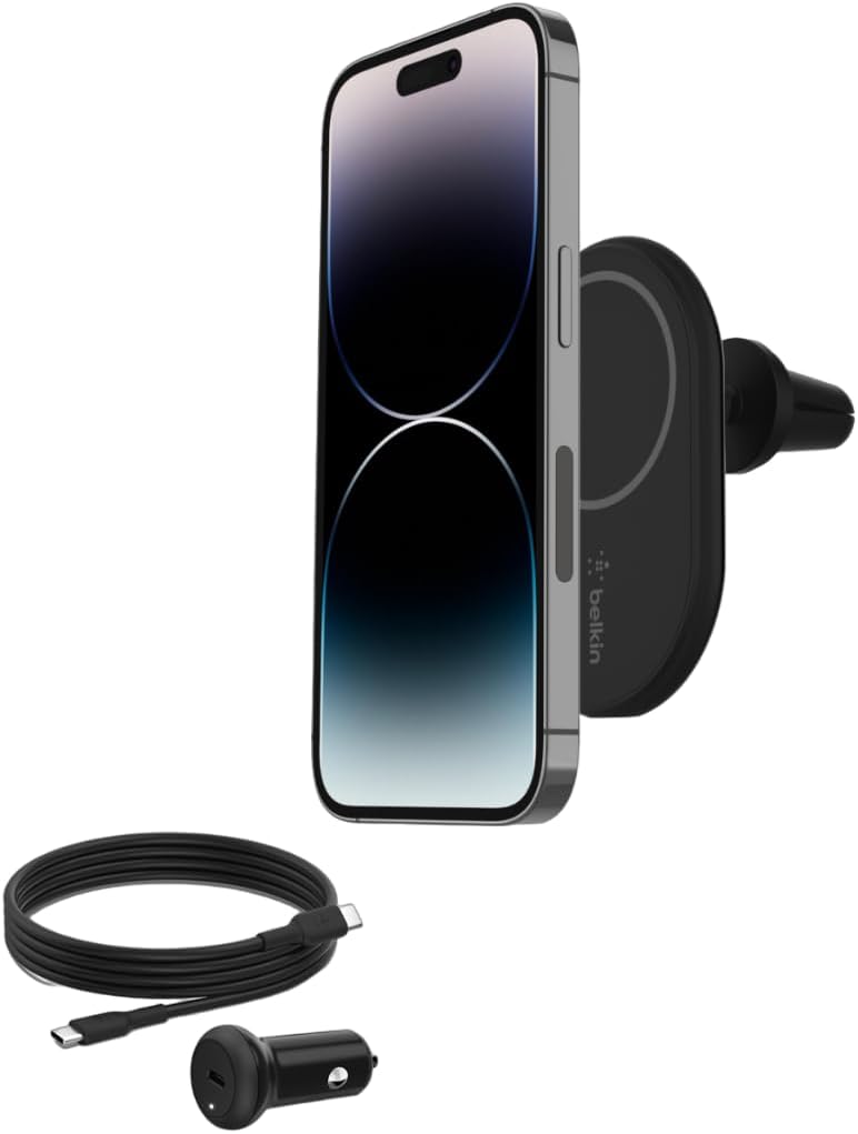 Belkin BoostCharge 10W Magnetic Wireless Car Charger for MagSafe - Black (Refurbished)