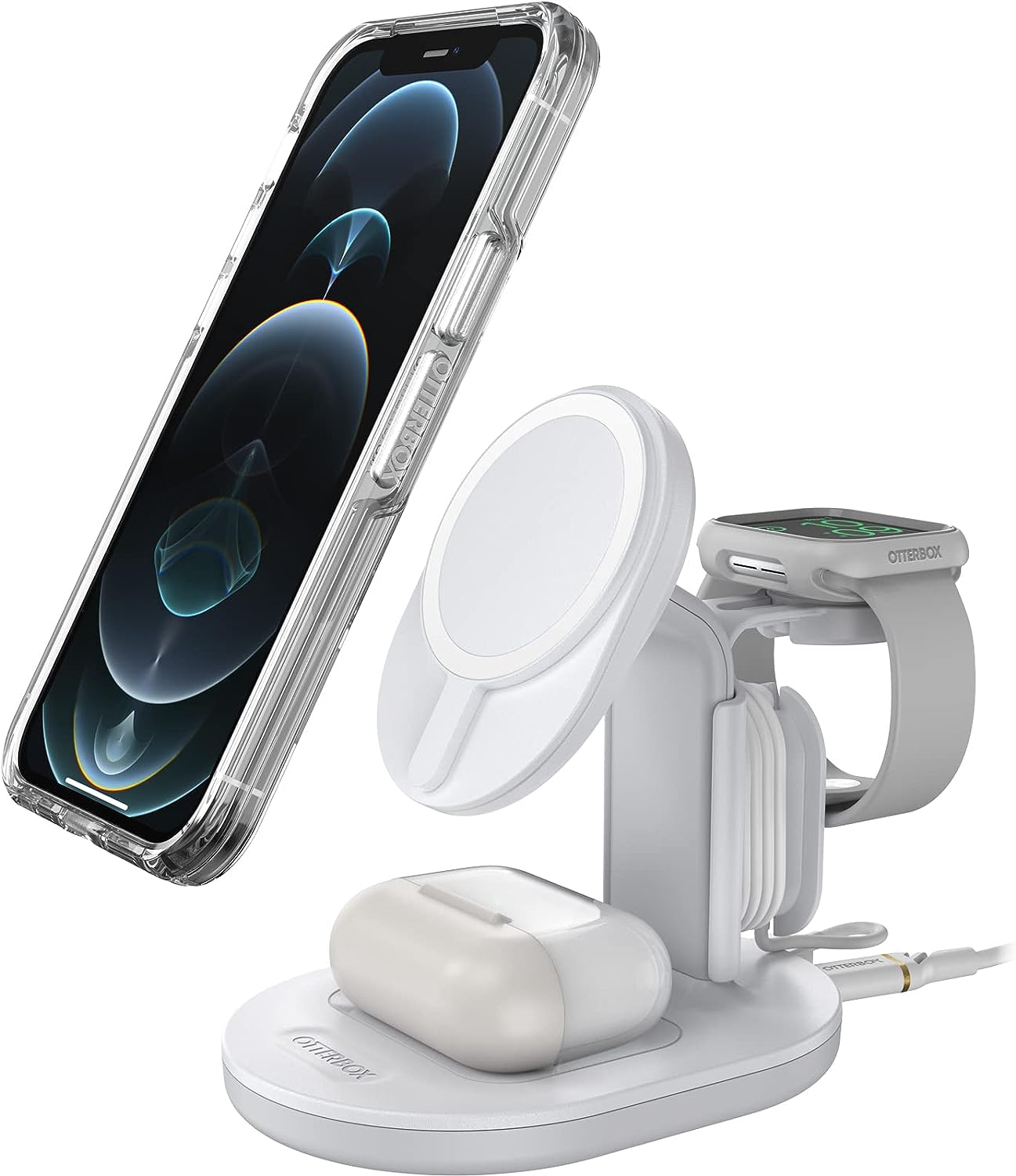 OtterBox 3-in-1 Wireless Magsafe Charging Station 2.0 - Lucid Dreamer (White) (New)