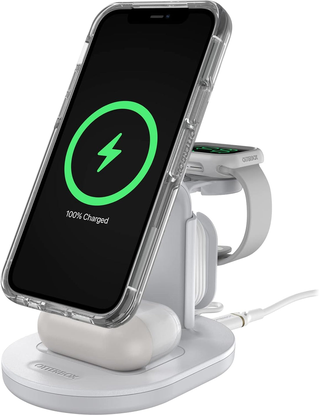 OtterBox 3-in-1 Wireless Magsafe Charging Station 2.0 - Lucid Dreamer (White) (New)