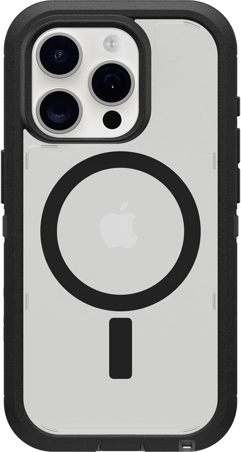 OtterBox  DEFENDER SERIES XT Case for Apple iPhone 15 Pro - Dark Side (Clear/Black) (Certified Refurbished)