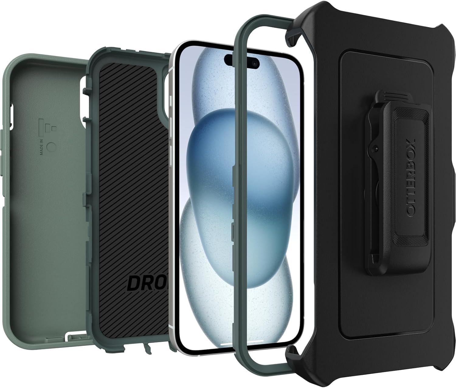 OtterBox DEFENDER Series Case for iPhone 15 Plus - Forest Ranger (Green) (New)