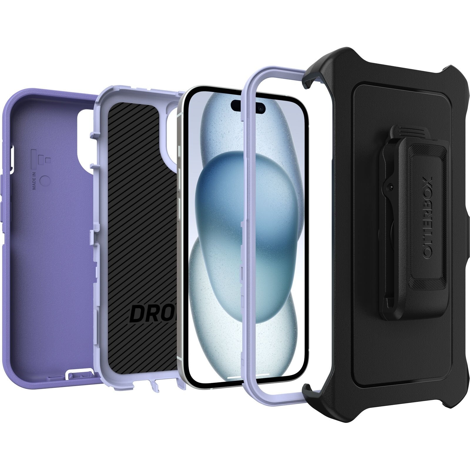 OtterBox DEFENDER SERIES Case for iPhone 15, 14, & 13 - Mountain Majesty (Purple)
