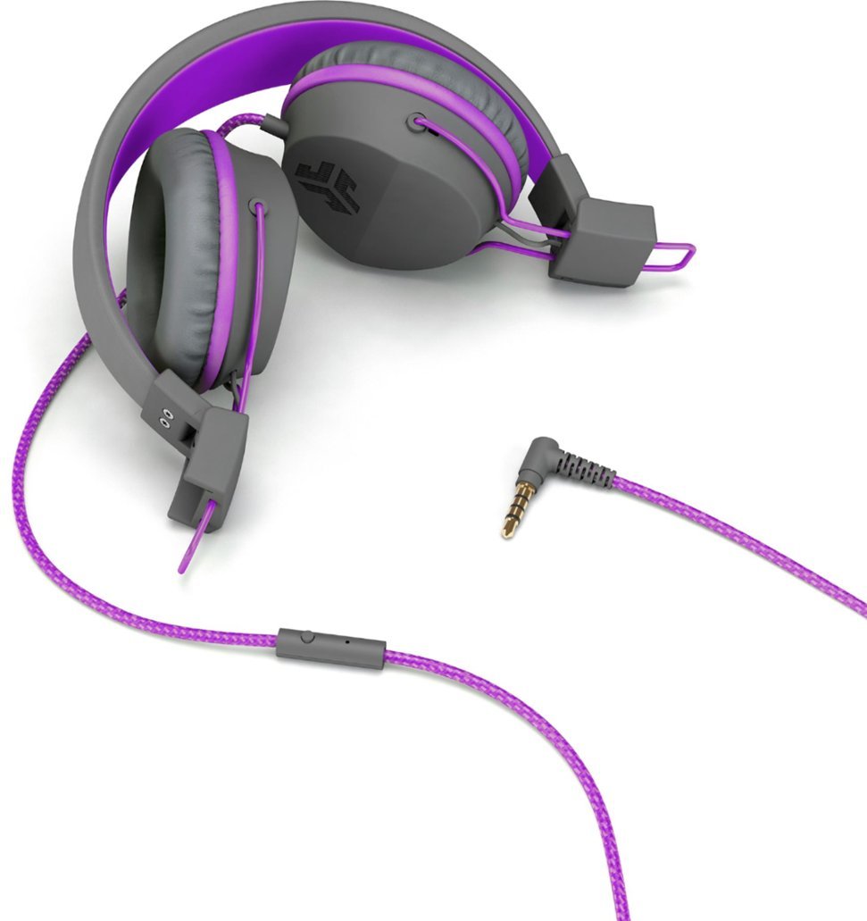 JLab JBuddies Studio Wireless On-Ear Headphones with Microphone - Gray/Purple