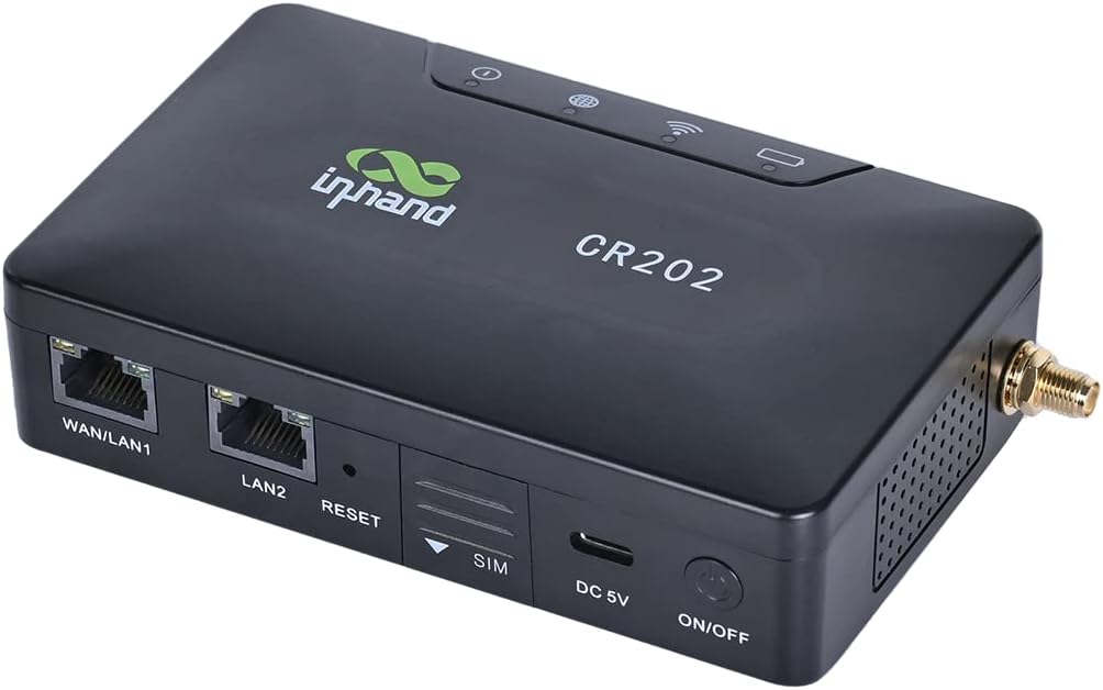 InHand Networks CR202 4G LTE CAT6 Pocket Portable Wi-Fi Router - Black (Certified Refurbished)